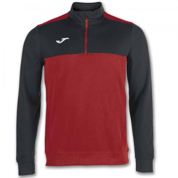 Zgornji del SWEATSHIRT 1/2 ZIPPER WINNER rdeča črna