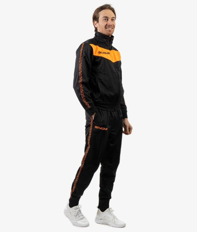 Komplet TUTA BANDA VISA TRIACETATO črna-fluo oranžna