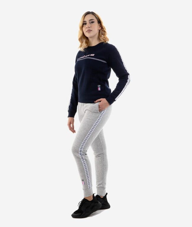 TUTA DONNA 100 G/COLLO CON BANDA IN FELPA BLU/GRIGIO CHIARO