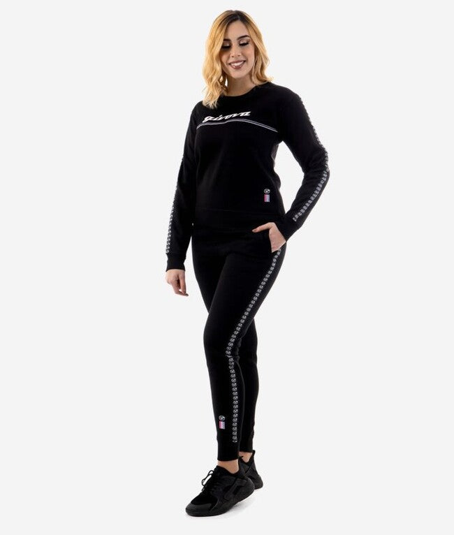 TUTA DONNA 100 G/COLLO CON BANDA IN FELPA NERO/NERO
