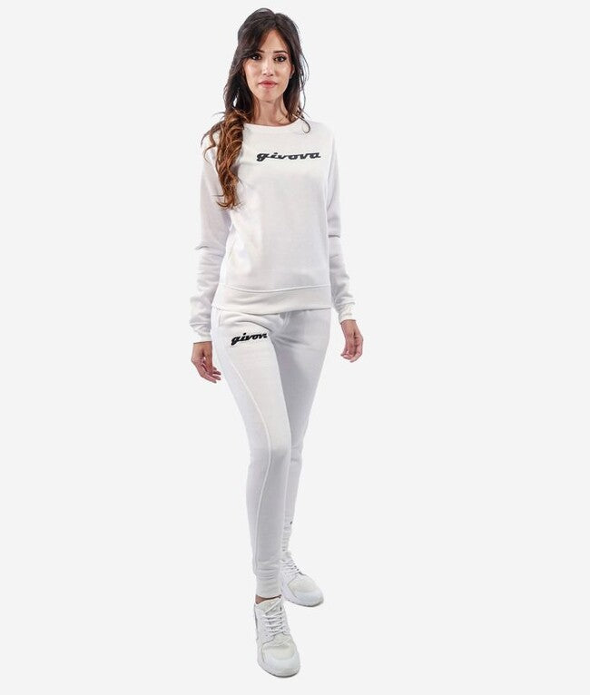 TUTA DONNA 104 G/COLLO CON PAILLETTES IN FELPA BIANCO/NERO