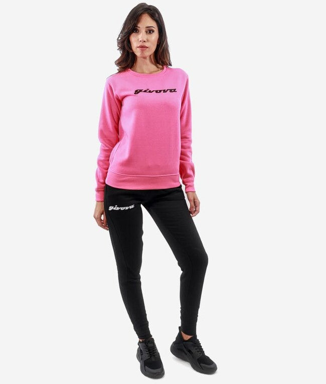 TUTA DONNA 104 G/COLLO CON PAILLETTES IN FELPA FUXIA/NERO