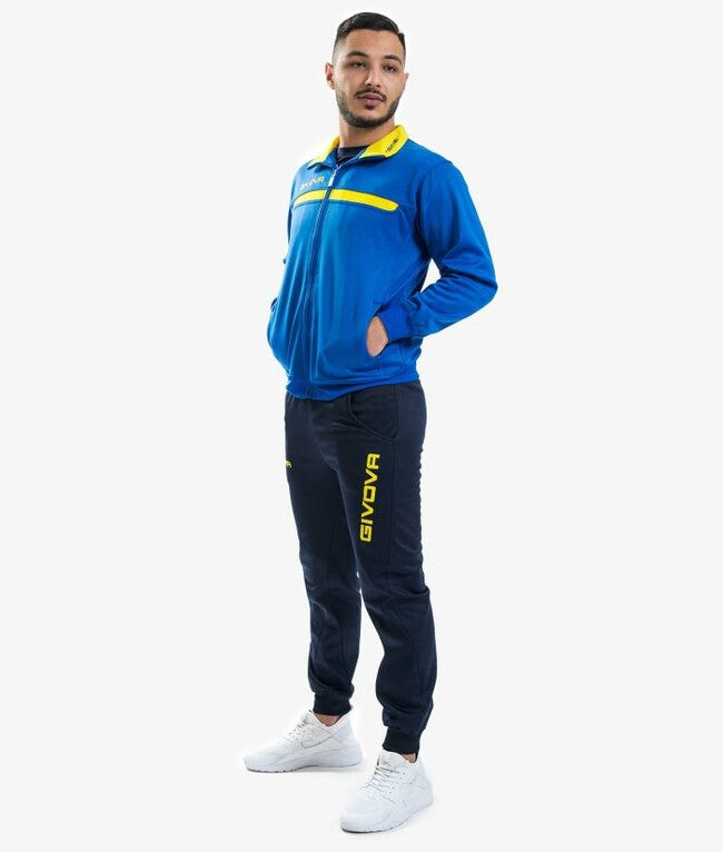 TUTA GIVOVA ONE FULL ZIP POLARFLEECE AZZURRO/GIALLO