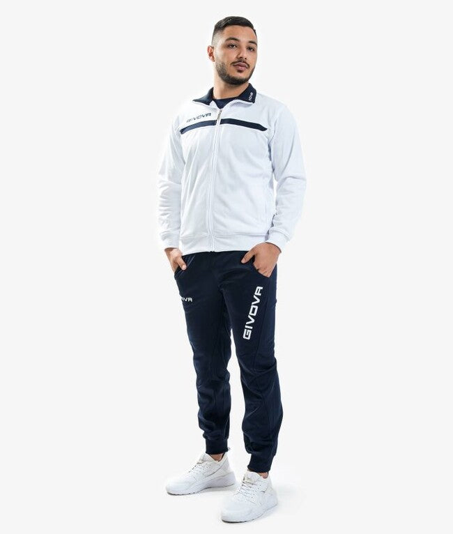 TUTA GIVOVA ONE FULL ZIP POLARFLEECE BIANCO/BLU
