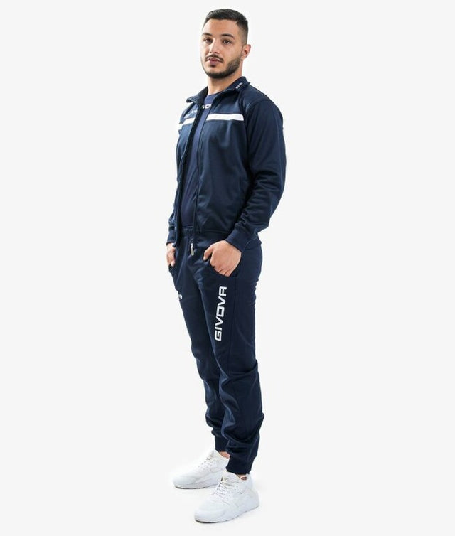 Komplet TUTA GIVOVA ONE FULL ZIP POLARFLEECE modra-bela
