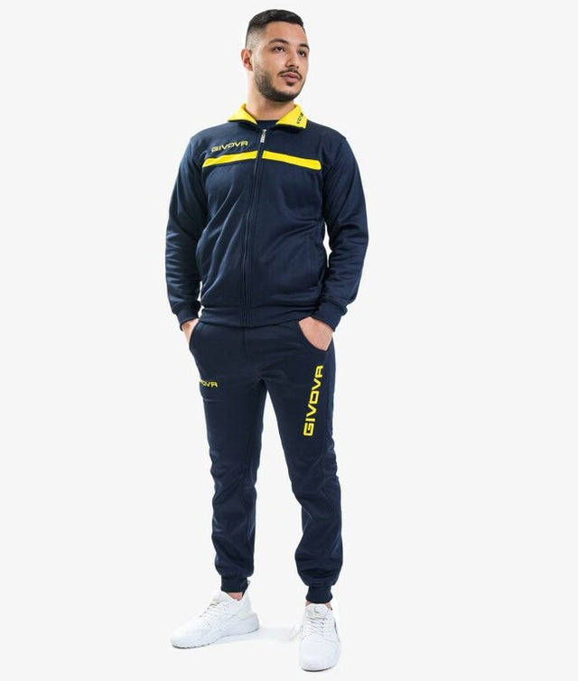 Komplet TUTA GIVOVA ONE FULL ZIP POLARFLEECE modra-rumena