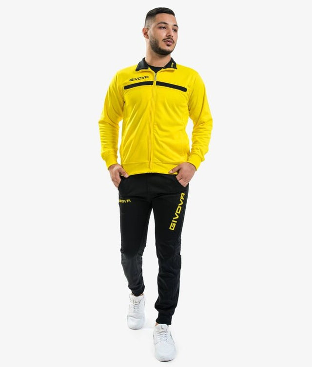 Komplet TUTA GIVOVA ONE FULL ZIP POLARFLEECE rumena-črna