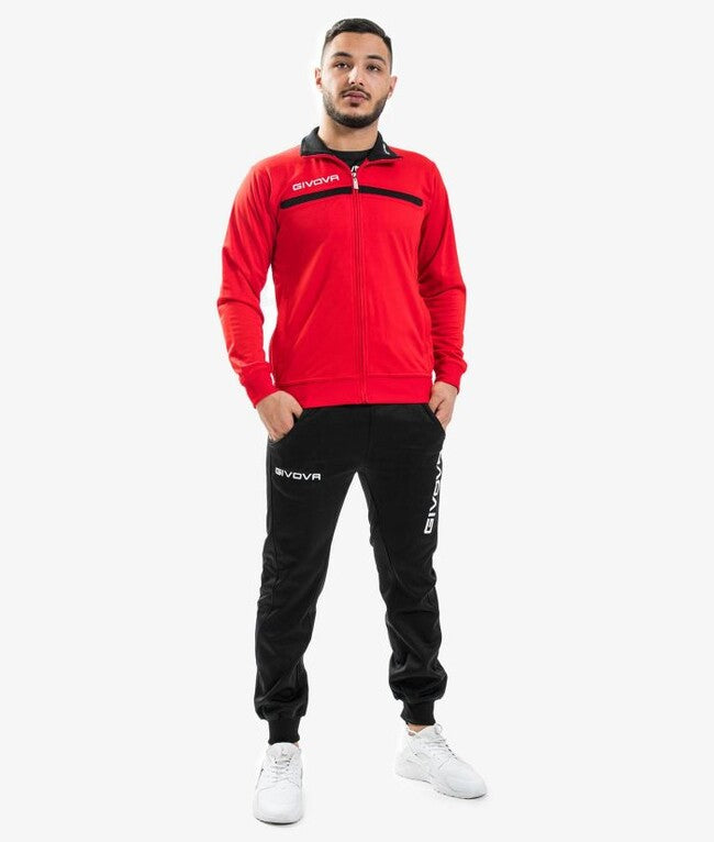 TUTA GIVOVA ONE FULL ZIP POLARFLEECE ROSSO/NERO