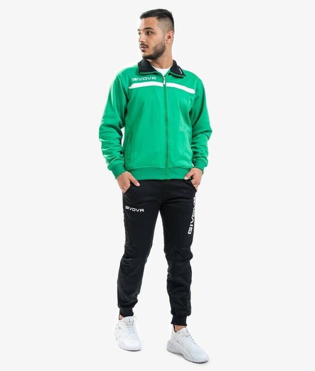 TUTA GIVOVA ONE FULL ZIP POLARFLEECE VERDE/NERO
