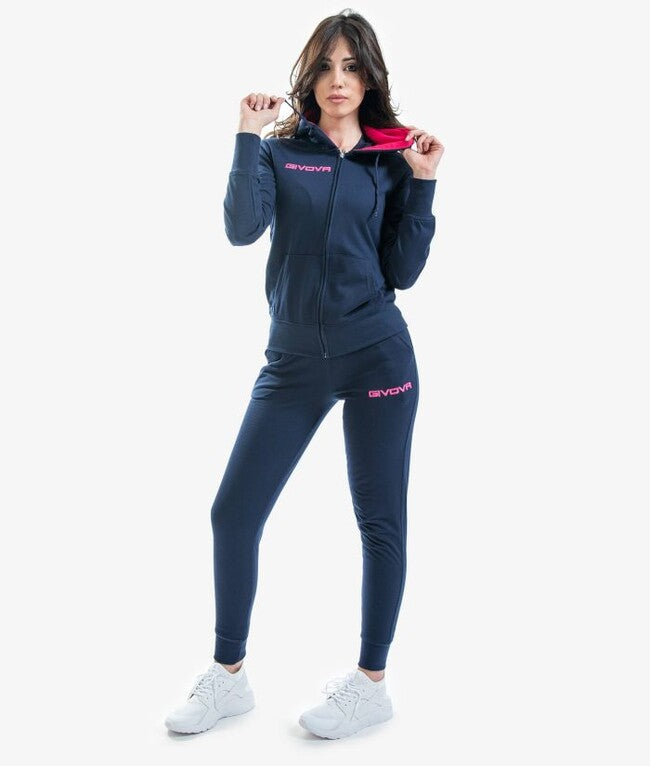 TUTA KING DONNA COTONE TERRY BLU/FUXIA