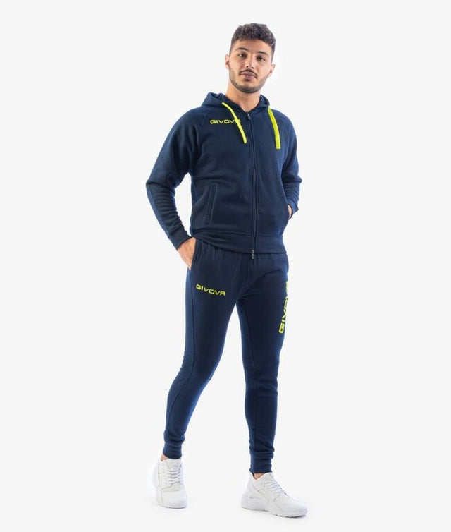 Komplet TUTA KING FELPA modra-fluo rumena