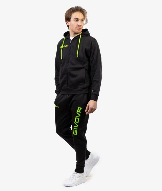 Komplet TUTA KING FELPA črna-fluo zelena
