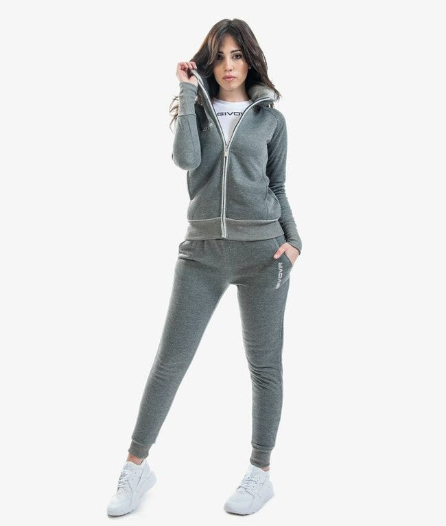 TUTA KING STAR DONNA FELPA GRIGIO SCURO/GRIGIO CHIARO