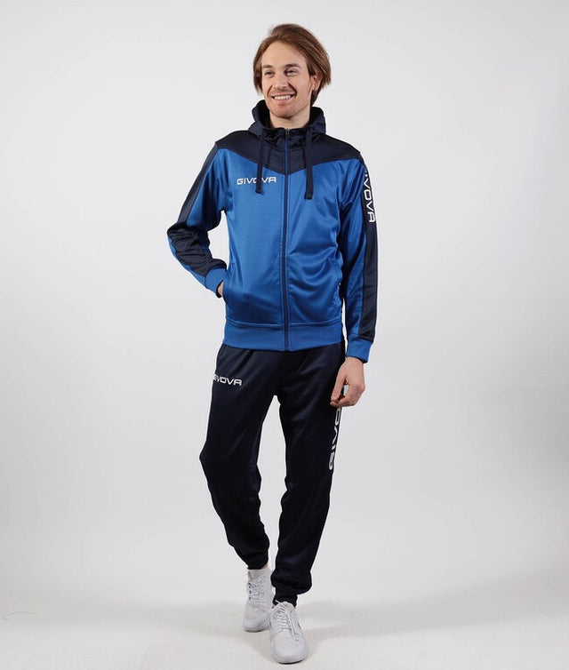 Komplet s kapuco TUTA ROMA CON CAPPUCCIO POLARFLEECE sinje modra-modra