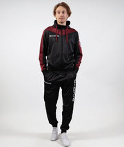 TUTA ROMA CON CAPPUCCIO POLARFLEECE NERO/GRANATA