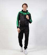 TUTA ROMA CON CAPPUCCIO POLARFLEECE NERO/VERDE