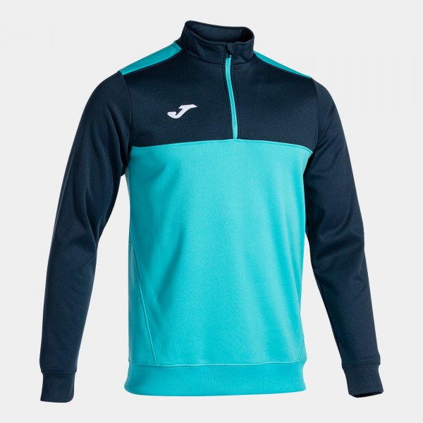 Zgornji del SWEATSHIRT 1/2 ZIPPER WINNER fluo turkizna