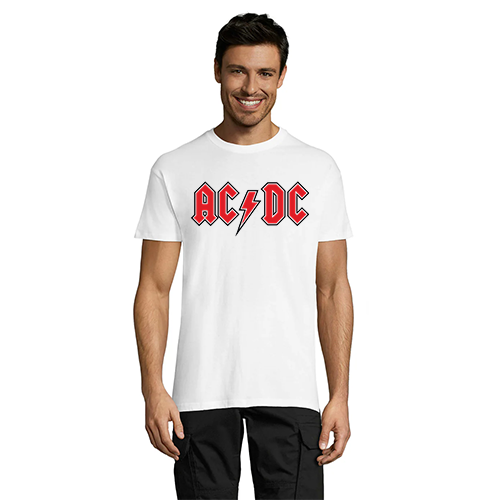 AC DC Rdeča moška majica bela 2XL