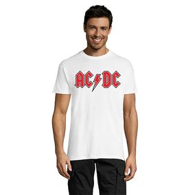 AC DC Rdeča moška majica bela S