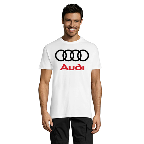 Audi Black and Red moška bela majica s kratkimi rokavi 3XS