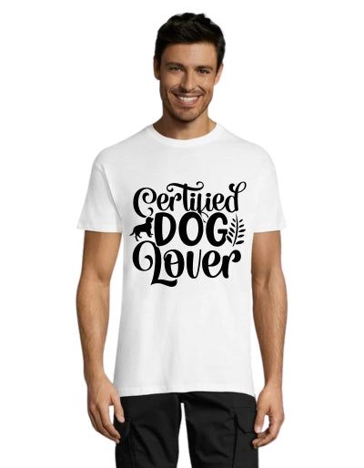 Certified Dog Lover moška majica bela L