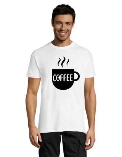 Coffee 2 moška majica s kratkimi rokavi bela 3XS