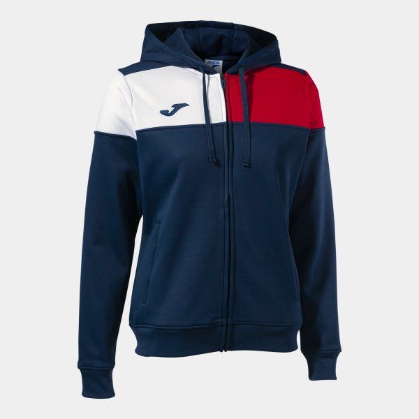 CREW V ZIP-UP HOODIE trenirka mornarsko rdeča bela M