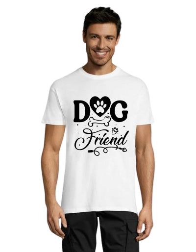 Dog friend moška majica bela 4XS