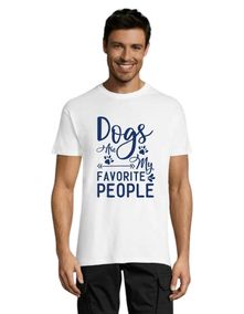 Dog's are my favorite people moška majica bela L