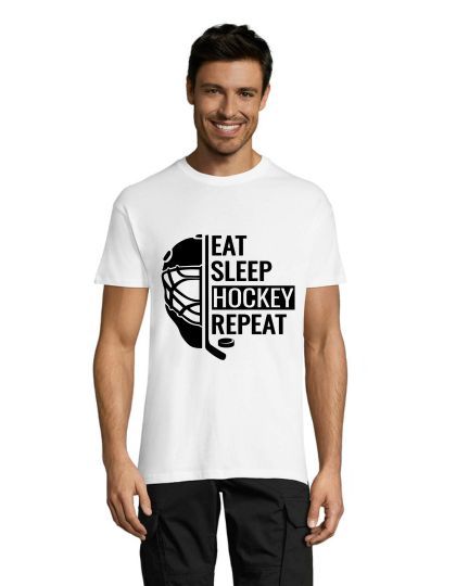 Eat, Sleep, Hockey, Repeat moška majica bela 5XL