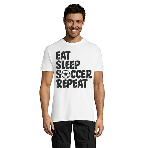 Eat Sleep Soccer Repeat moška majica bela 2XL