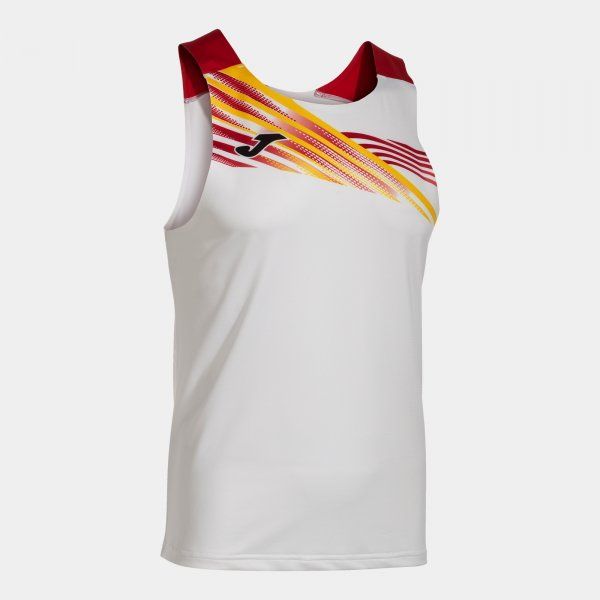 ELITE X SLEEVELESS SHIRT športna majica brez rokavov belo rdeče 2XL