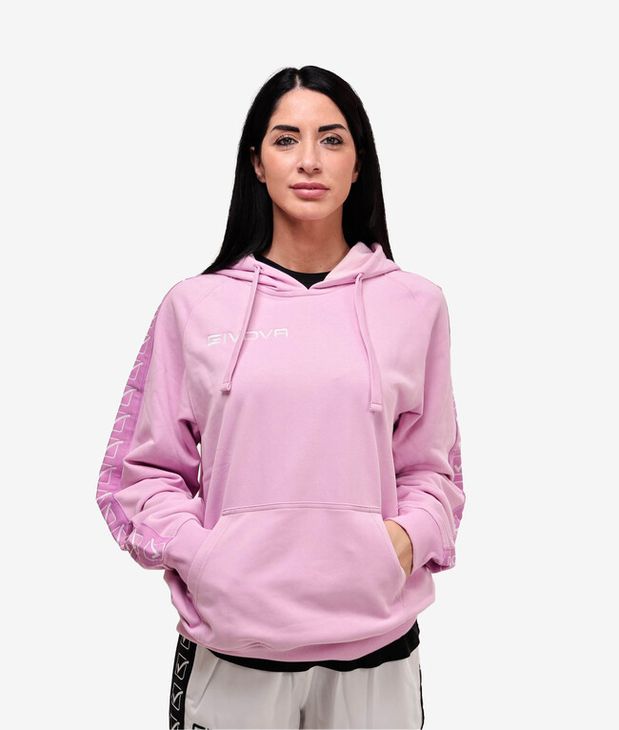 FELPA CON CAPPUCCIO TERRY BAND trenirka sivo roze XL