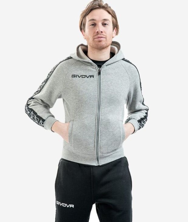 FELPA FULL ZIP BAND trenirka svetlo melanž siva 2XL