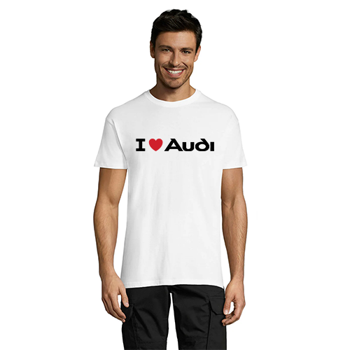 I Love Audi moška majica bela 3XS