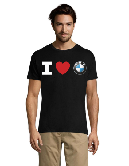 I LOVE BMW moška majica črna 4XL