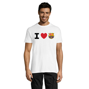 I Love FC Barcelona moška majica bela 2XL