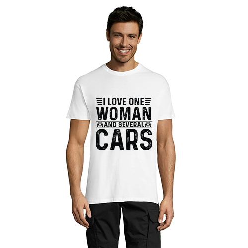 I Love One Woman and Several Cars moška majica bela 3XS