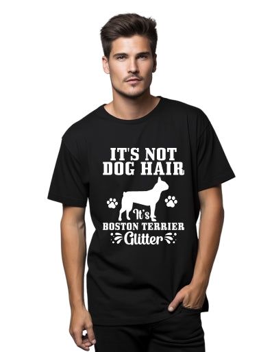 It's not dog hair, It's Bostonski terier bleščeča moška majica bela 2XS