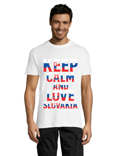 Keep calm and love Slovakia moška majica bela L