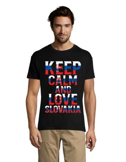 Keep calm and love Slovakia moška majica črna 2XL