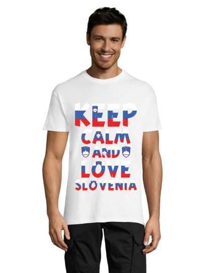 Moška majica Keep calm and love Slovenia bela L