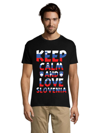 Moška majica Keep calm and 2XLove Slovenia črna 2XL