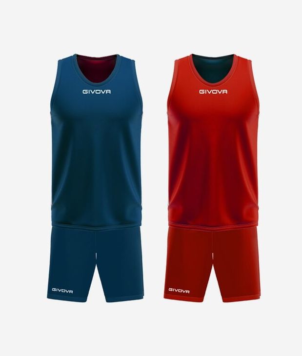 KIT DOUBLE IN MESH košarkarski komplet plava/crvena 3XL