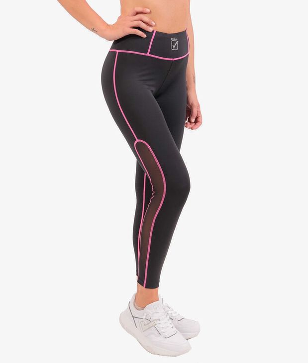 LEGGINGS MOON pajkice crno/roze L