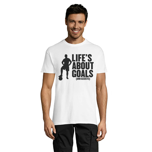 Life's About Goals moška majica bela 2XL