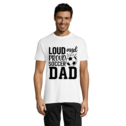 Moška majica s kratkimi rokavi Loud and proud soccer dad bela XS