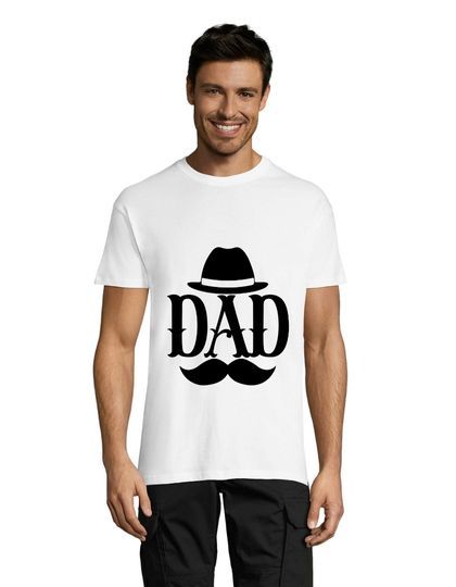 Moška majica Mostache Dad bela 2XS