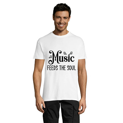 Music Feeds The Soul moška majica bela 4XS
