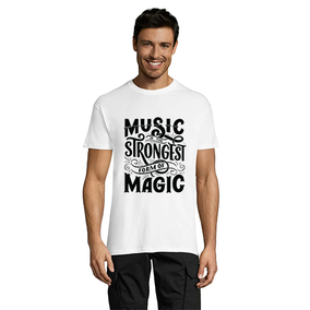 Glasba je najmočnejša oblika čarobne moške majice bela 3XS